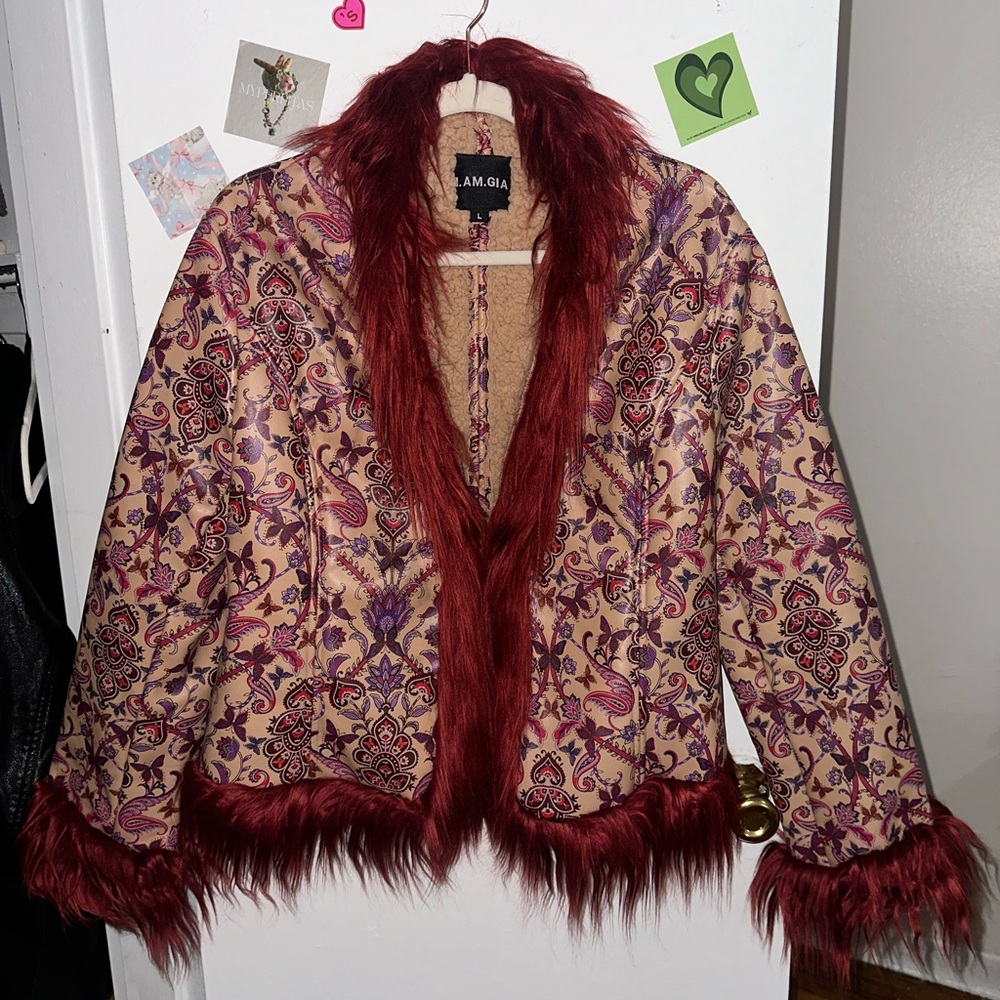 Penny Lane Afghan Fur Leather Jacket